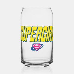 Supergirl Pop Logo Can Glass
