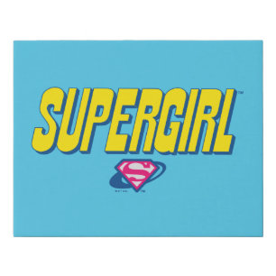 Supergirl Pop Logo Faux Canvas Print