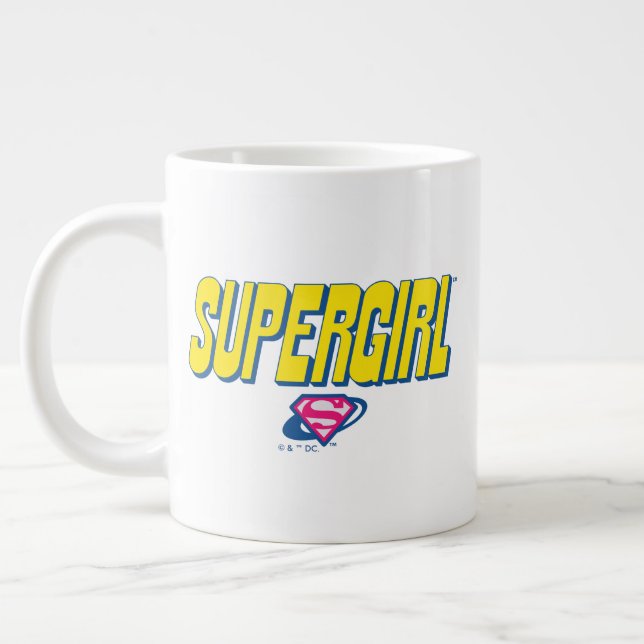 Supergirl Pop Logo Giant Coffee Mug (Left)