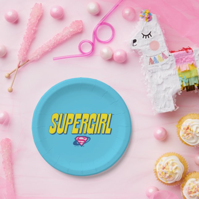 Supergirl Pop Logo Paper Plates (Party)