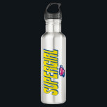 Supergirl Pop Logo Stainless Steel Water Bottle<br><div class="desc">Check out this Supergirl super pop name logo!</div>