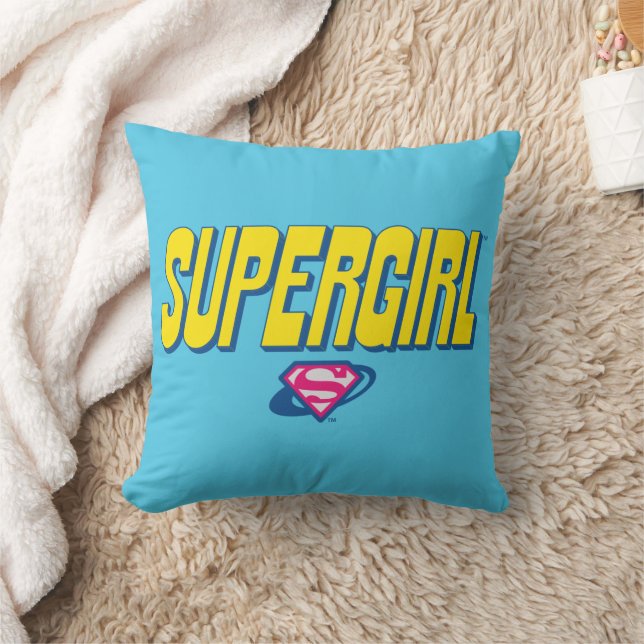 Supergirl Pop Logo Throw Pillow (Blanket)