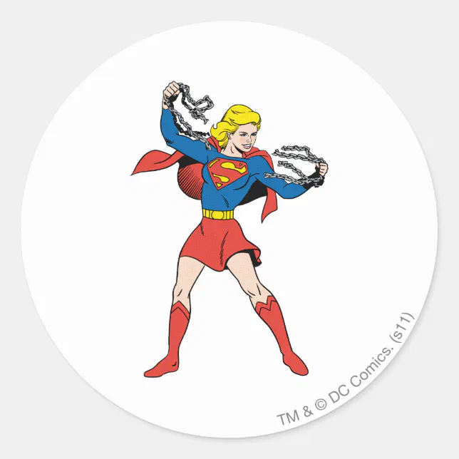 Supergirl Pose 10 Classic Round Sticker Zazzle