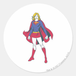 Supergirl Pose 2 Classic Round Sticker