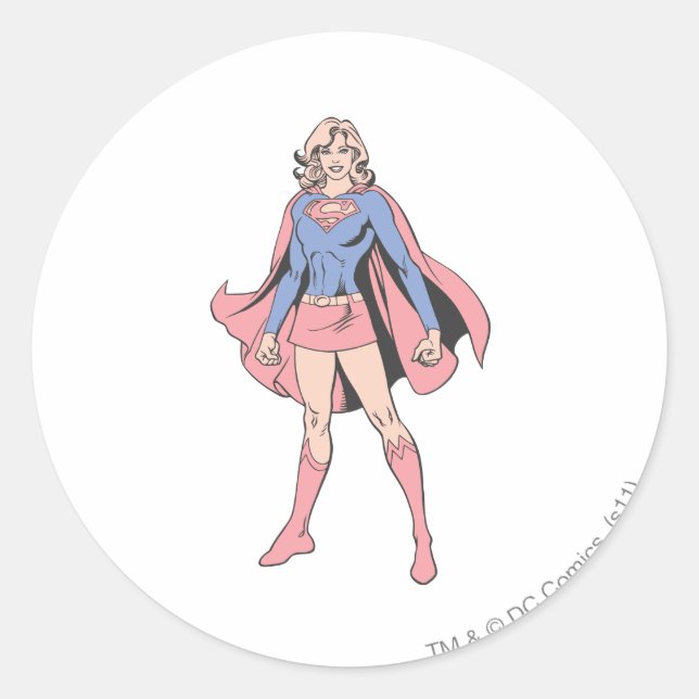 Supergirl Pose 3 Classic Round Sticker (Front)