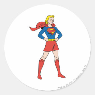 Supergirl Pose 7 Classic Round Sticker