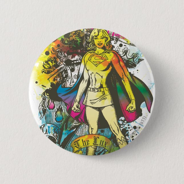 Supergirl Pose The Lux Pinback Button (Front)