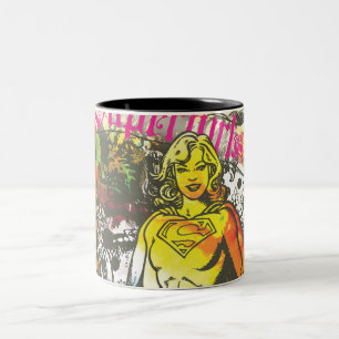 Supergirl Pose The Lux Two-Tone Coffee Mug