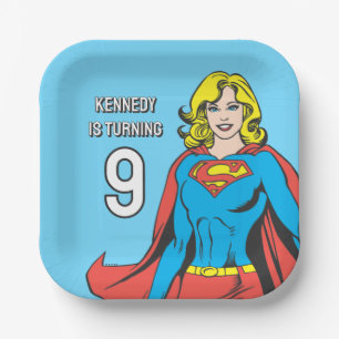 Supergirl Poses Paper Plates