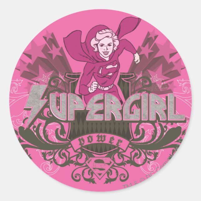 Supergirl Power 2 Classic Round Sticker (Front)