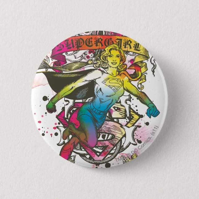 Supergirl Power Pinback Button (Front)