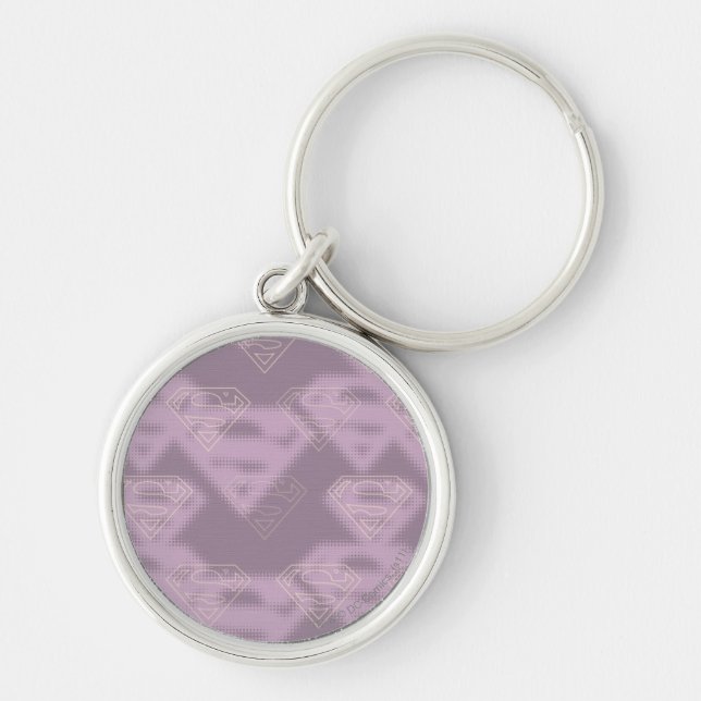 Supergirl Purple Halftone Logo Keychain (Front)
