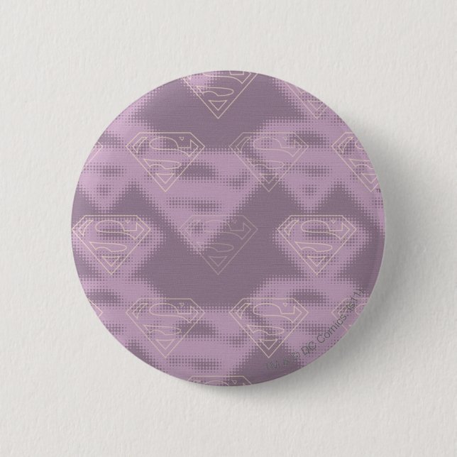 Supergirl Purple Halftone Logo Pinback Button (Front)