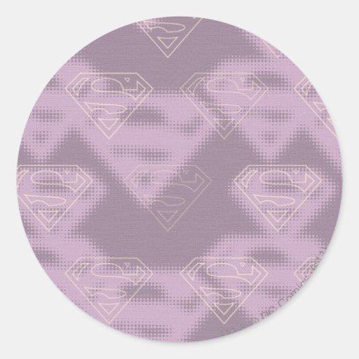 Supergirl Purple Halftone Logo Round Stickers