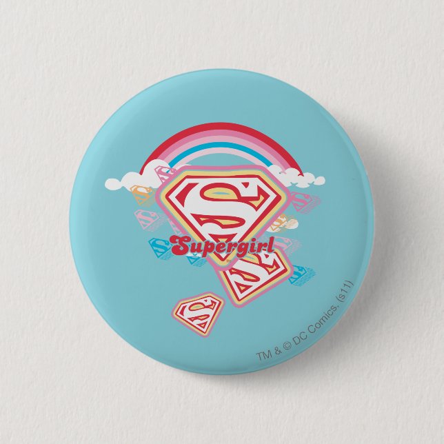 Supergirl Rainbow Button (Front)