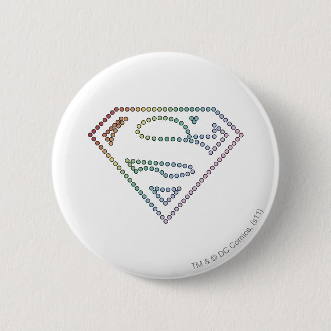 Supergirl Rainbow Outline Logo Pinback Button (Front)