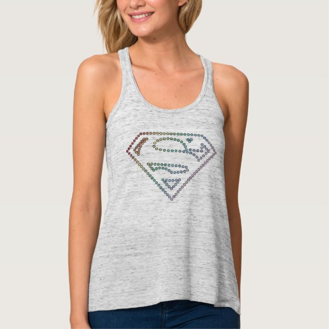 Supergirl Rainbow Outline Logo Tank Top (Front)