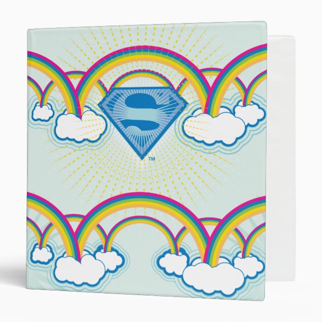 Supergirl Rainbow Pattern 3 Ring Binder (Front/Inside)