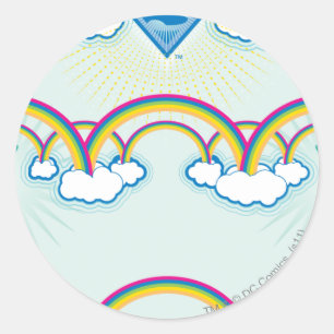 Supergirl Rainbow Pattern Classic Round Sticker