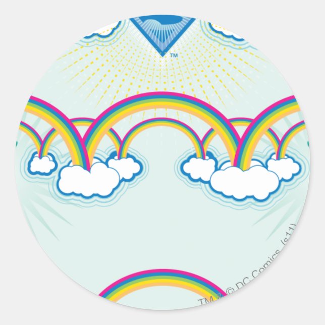Supergirl Rainbow Pattern Classic Round Sticker (Front)