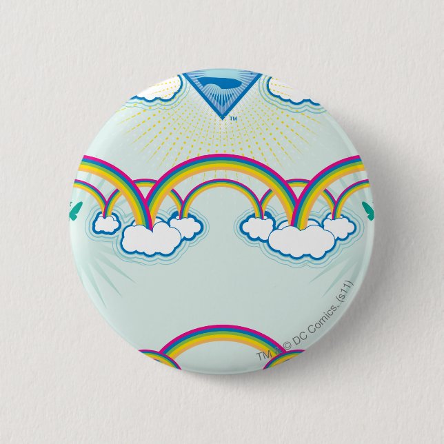 Supergirl Rainbow Pattern Pinback Button (Front)