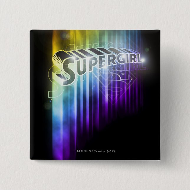 Supergirl Rainbow Pinback Button (Front)