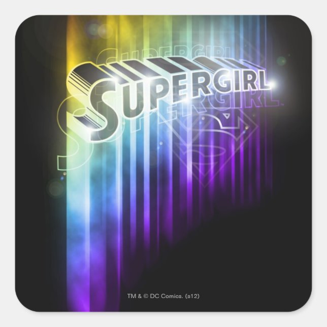 Supergirl Rainbow Square Sticker (Front)