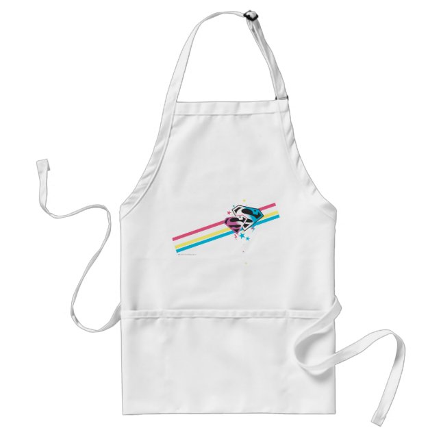Supergirl Rainbow Stripes Adult Apron (Front)