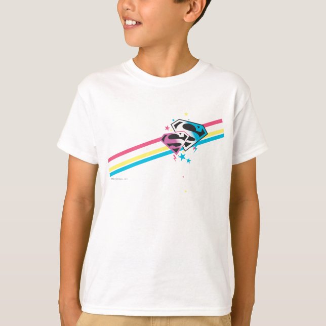 Supergirl Rainbow Stripes T-Shirt (Front)