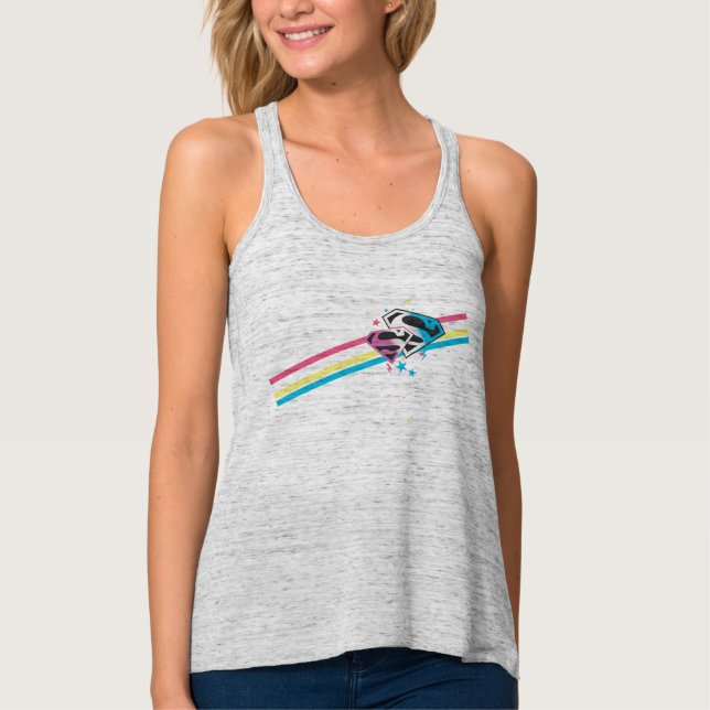 Supergirl Rainbow Stripes Tank Top (Front)