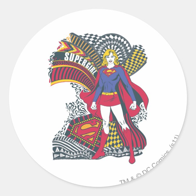 Supergirl Random World 1 Classic Round Sticker (Front)