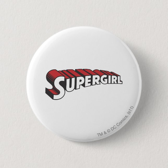 Supergirl Red and White Logo Pinback Button (Front)