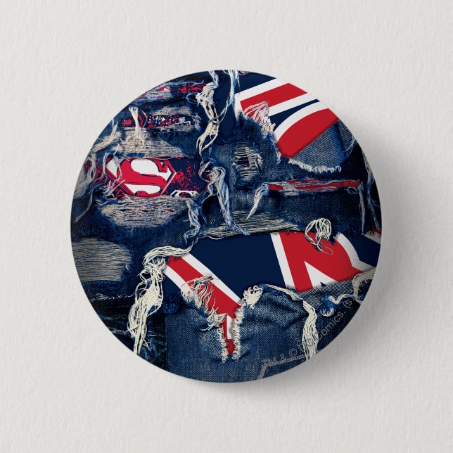 Supergirl Red, White & Blue Pinback Button (Front)