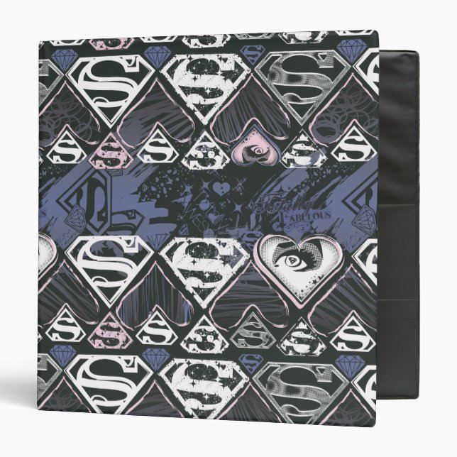 Supergirl Repeat S Pattern 3 Ring Binder (Front/Inside)