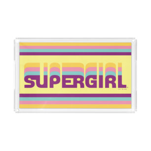 Supergirl Retro Colorshift Graphic Acrylic Tray