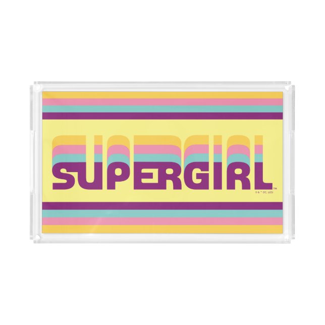 Supergirl Retro Colorshift Graphic Acrylic Tray (Front)