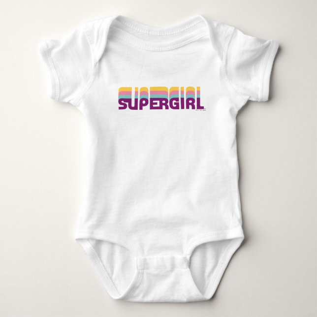 Supergirl Retro Colorshift Graphic Baby Bodysuit (Front)