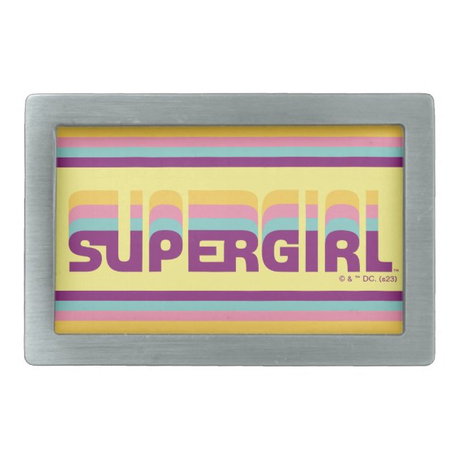Supergirl Retro Colorshift Graphic Belt Buckle (Front)