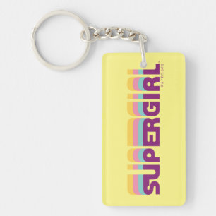 Supergirl Retro Colorshift Graphic Keychain