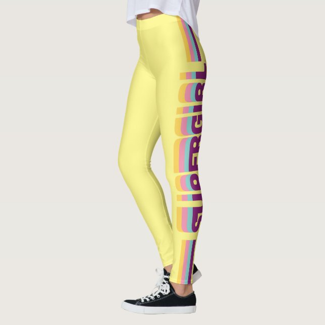 Supergirl Retro Colorshift Graphic Leggings (Left)
