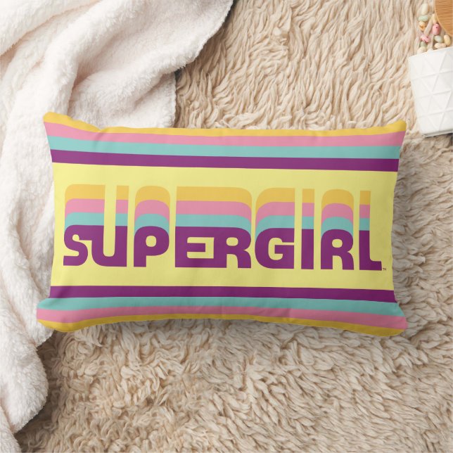 Supergirl Retro Colorshift Graphic Lumbar Pillow (Blanket)