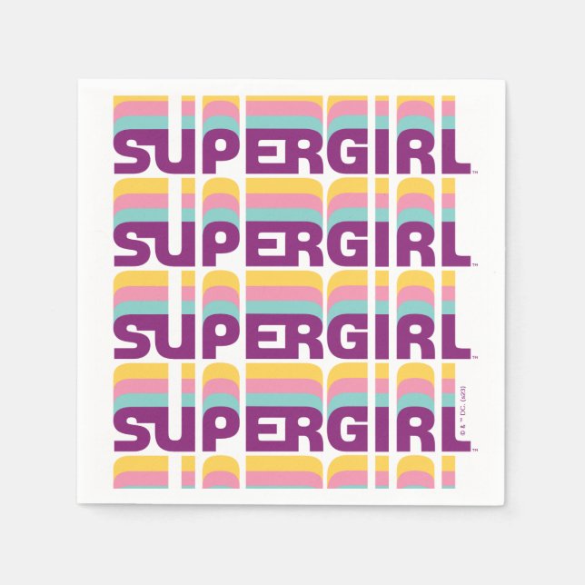 Supergirl Retro Colorshift Graphic Napkins (Front)