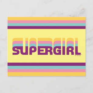 Supergirl Retro Colorshift Graphic Postcard