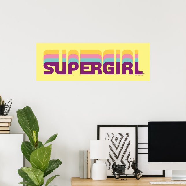 Supergirl Retro Colorshift Graphic Poster (Home Office)