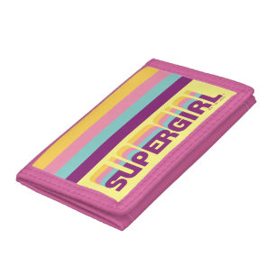 Supergirl Retro Colorshift Graphic Tri-fold Wallet