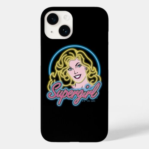 Supergirl Retro Neon Lights Graphic Case_Mate iPhone 14 Case