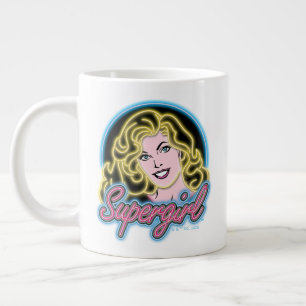 Supergirl Retro Neon Lights Graphic Giant Coffee Mug
