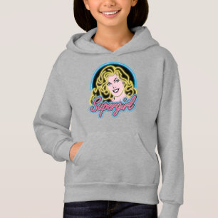 Supergirl Retro Neon Lights Graphic Hoodie