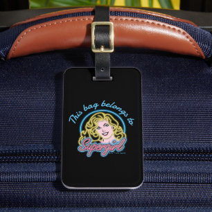 Supergirl Retro Neon Lights Graphic Luggage Tag
