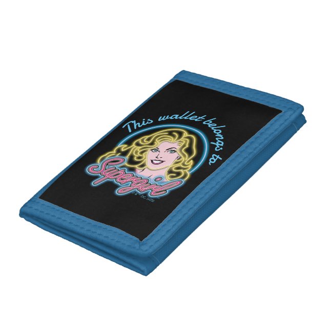 Supergirl Retro Neon Lights Graphic Trifold Wallet (Bottom)